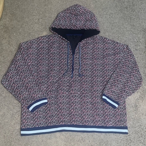 J.Crew Speckled Jacquard Anorak Jacket Varsity Pullover Hoodie Sweatshirt XXL - Picture 5 of 10
